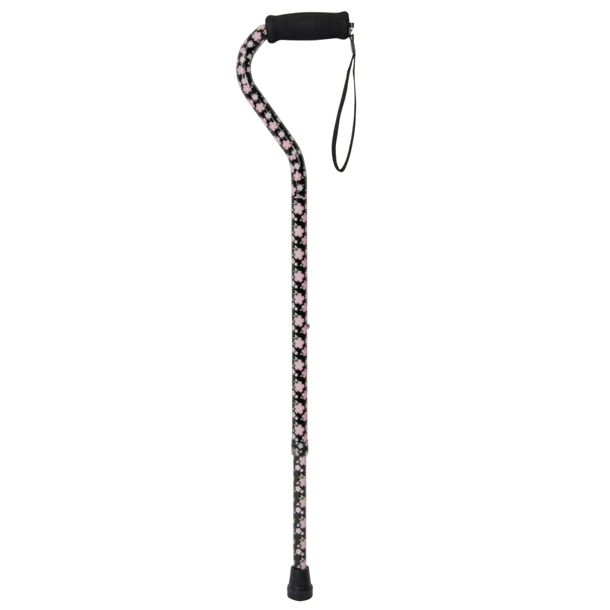 Adult, height-adjustable ortho walking cane for the left hand