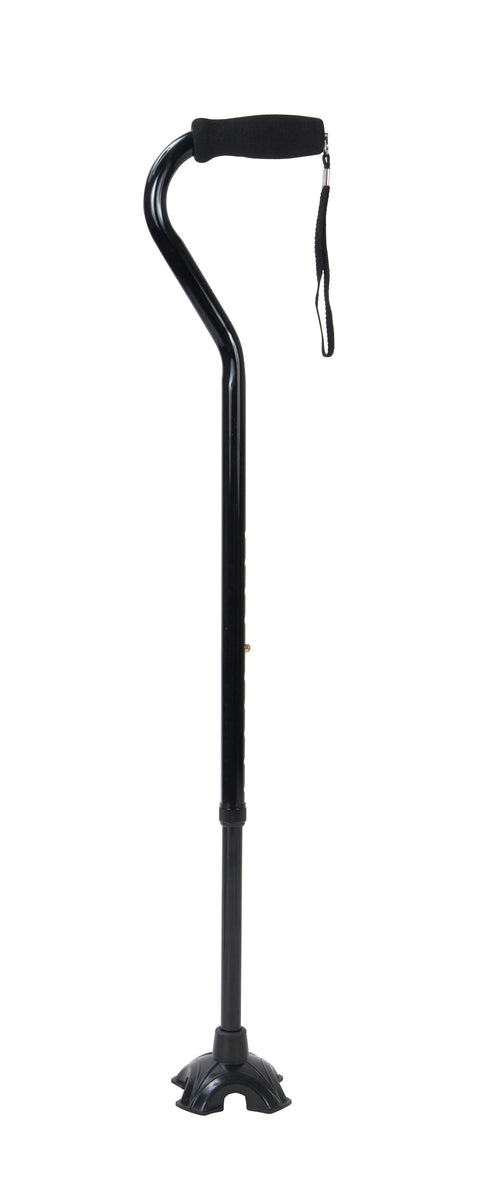 Adjustable Quad Cane for Right or Left Hand Use, Large Base, Rose